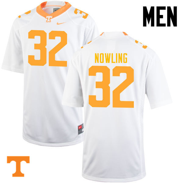 Men #32 Billy Nowling Tennessee Volunteers College Football Jerseys-White